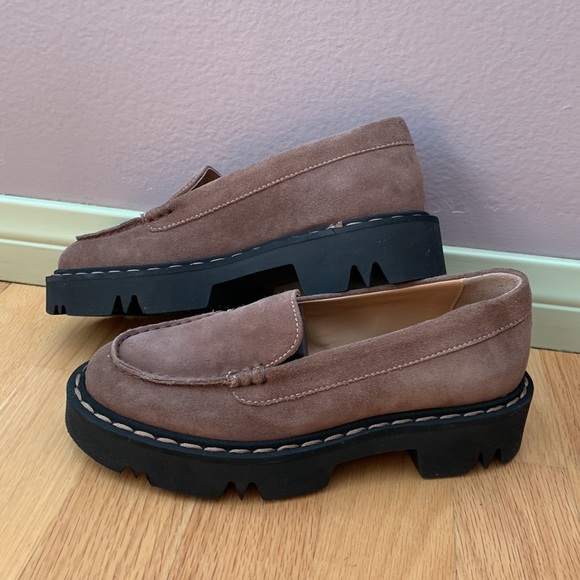 NIB Aquatalia Hayley Platform Loafer Water Resistant Suede - Picture 5 of 16